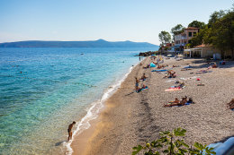 Moščenička Draga - pláže, Istrie, Chorvatsko
