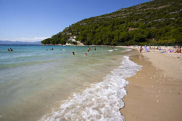 Písečná pláž Prapratno, Pelješac, Chorvatsko I NOVALJA