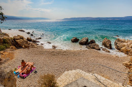 Apartmány Jana - oblázková pláž 490 m od domu, Novi Vinodolski, Chorvatsko