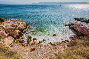 Apartmány Jana - nejbližší oblázková pláž 190 m od domu, Novi Vinodolski, Chorvatsko