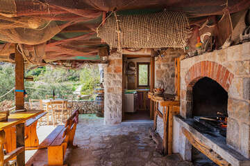 Apartmány Ribar - vstup z terasy do kuchyně, jižní zátoky, ostrov Hvar, Chorvatsko