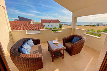 Apartmán Mikula - terasa z ložnice (1.poschodí), Povljana, ostrov Pag, Chorvatsko