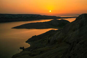 Metajna - západ slunce, Beritnica, ostrov Pag, Chorvatsko