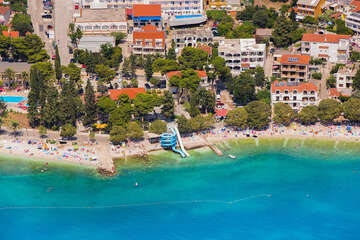 Gradac - letecký pohled, Makarská riviéra, Chorvatsko