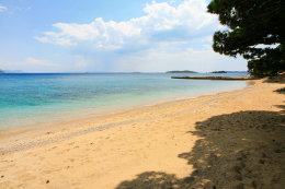 Orebić - písečná pláž Trstenica, Pelješac, Chorvatsko