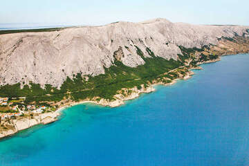 Pag-Bošana - pláže, ostrov Pag, Chorvatsko