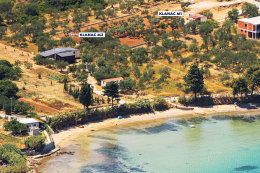 Mobilhome Klanac M1, M2 - letecký pohled, Tkon, ostrov Pašman, Chorvatsko