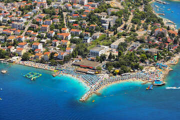 Pláže Selce - letecký pohled, Crikvenická riviéra, Chorvatsko