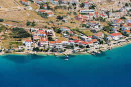 Apartmány Ljubo - letecký pohled, Metajna, ostrov Pag, Chorvatsko