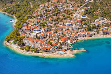 Apartmány Knez - letecký pohled, Igrane, Makarská riviéra, Chorvatsko