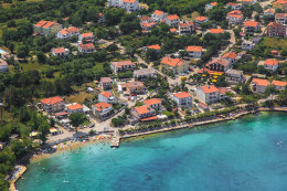 Šilo - letecký pohled, ostrov Krk, Chorvatsko