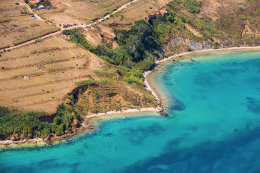 Pláže Pag - Sv. Marko - letecký pohled, ostrov Pag, Chorvatsko