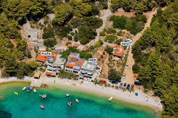 Apartmán Jih 14 - letecký pohled, jižní zátoky - ostrov Hvar, Chorvatsko