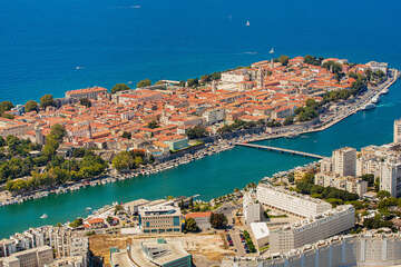 Město Zadar - letecký pohled, Chorvatsko