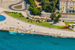 Mořské varhany- letecký pohled, Zadar, Chorvatsko
