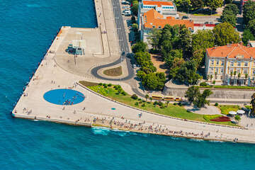 Mořské varhany- letecký pohled, Zadar, Chorvatsko