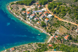 Apartmány Pelargonija - letecký pohled, Mikulina Luka, Korčula, Chorvatsko
