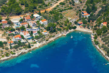 Apartmány Pelargonija - letecký pohled, Mikulina Luka, Korčula, Chorvatsko