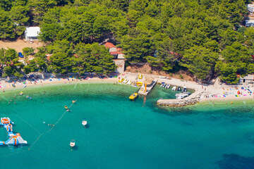 Mobilhome Blato - letecký pohled, Živogošće - Blato, Makarská riviéra, Chorvatsko