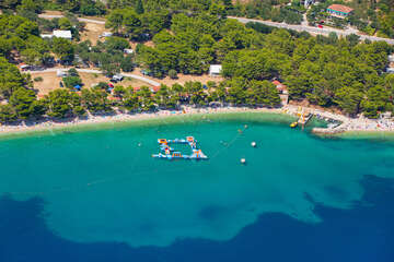 Mobilhome Blato - letecký pohled, Živogošće - Blato, Makarská riviéra, Chorvatsko