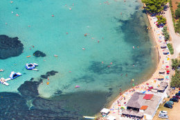 Apartmány Naranča - letecký pohled na pláž, Sukošan, Zadarská riviéra, Chorvatsko