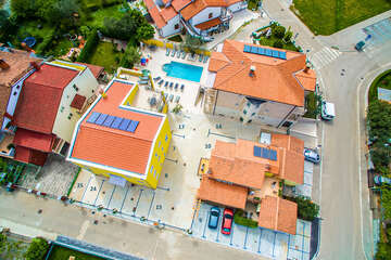 Apartmány Valentina - pohled z dronu, Fažana, poloostrov Istrie 