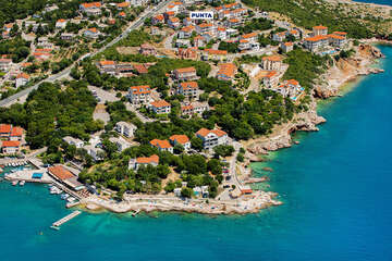 Povile - letecký pohled, Crikvenická riviéra, Chorvatsko