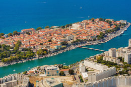Zadar - letecký pohled, Zadarská riviéra, Chorvatsko