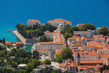 Zadar - letecký pohled, Zadarská riviéra, Chorvatsko