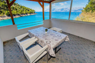 Apartmány Žana - výhled z terasy studia A1, severní zátoka ostrova Hvar, Chorvatsko