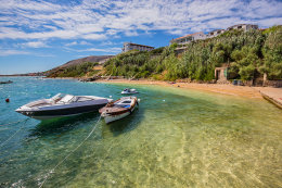 Penzion Moře - písčitooblázková pláž 100 m od domu, město Pag, ostrov Pag, Chorvatsko