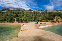 Apartmány Pag 11 - písčitooblázková pláž 260 m od domu, město Pag, ostrov Pag, Chorvatsko