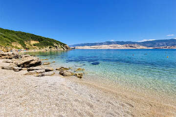 Apartmány Jakić - písčitooblázková pláž 120 m od domu, Pag-Bošana, ostrov Pag, Chorvatsko