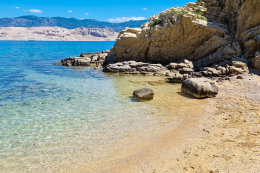 Apartmány Jakić - písčitooblázková pláž 120 m od domu, Pag-Bošana, ostrov Pag, Chorvatsko