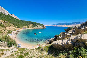 Apartmány Jakić - písčitooblázková pláž 120 m od domu, Pag-Bošana, ostrov Pag, Chorvatsko