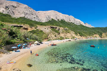 Apartmány Rajković - písčitooblázková pláž 200 m od domu, Pag-Bošana, ostrov Pag, Chorvatsko