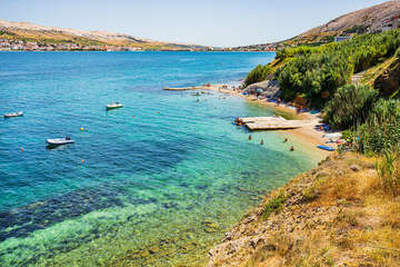 Apartmány Neda - písčitooblázková pláž 230 m od domu, Pag-Vodice, ostrov Pag, Chorvatsko