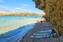 Apartmány Neda - písčitooblázková pláž 90 m od domu, Pag-Vodice, ostrov Pag, Chorvatsko