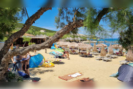 Stará Novalja - písečná pláž Planjka, ostrov Pag, Chorvatsko