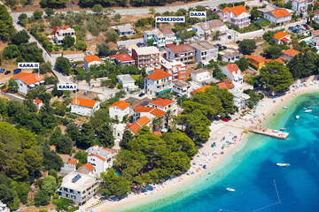 Apartmány Kana II - letecký pohled, Živogošće - Mala Duba, Makarská riviéra, Chorvatsko