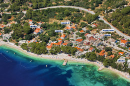 Apartmány Maro - letecký pohled, Živogošće - Mala Duba, Makarská riviéra, Chorvatsko