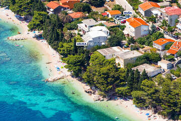 Apartmány Nuša - letecký pohled, Živogošče - Mala Duba, Makarská riviéra, Chorvatsko