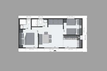 Mobilhome Tropical - půdorys, Selce, Crikvenická riviéra, Chorvatsko