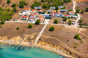 Apartmány Džina - letecký pohled, Privlaka, Zadarská riviéra, Chorvatsko