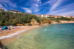 Penzion Pijesak - písečná pláž 150 m od domu, Pag město, ostrov Pag, Chorvatsko