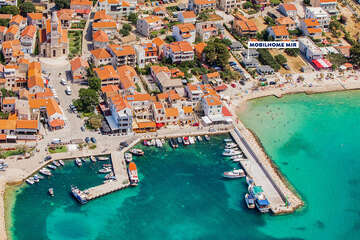 Mobilhome Mir - letecký pohled, Pakoštane, Zadarská riviéra, Chorvatsko