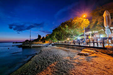 Apartmány Nostalgija - večerní atmosféra na pobřeží, Mandre, ostrov Pag, Chorvatsko