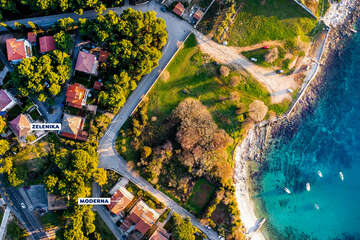 Apartmány Moderna - letecký pohled, Pula, Istrie, Chorvatsko