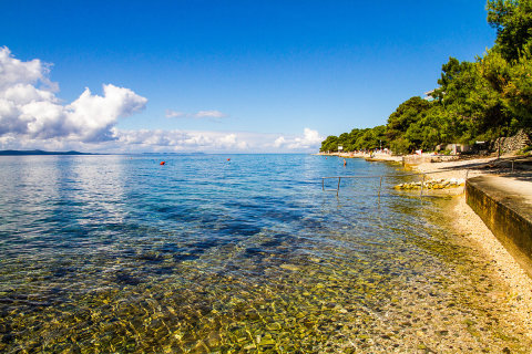 Petrčane - pláže, Zadarská riviéra, Chorvatsko