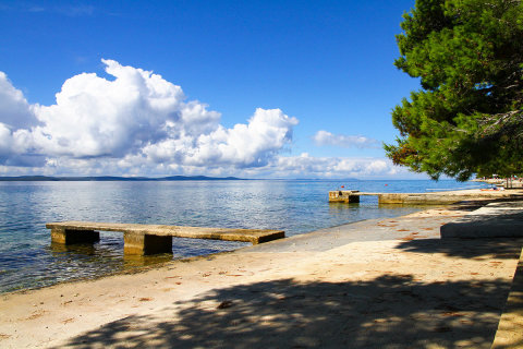 Petrčane - pláže, Zadarská riviéra, Chorvatsko